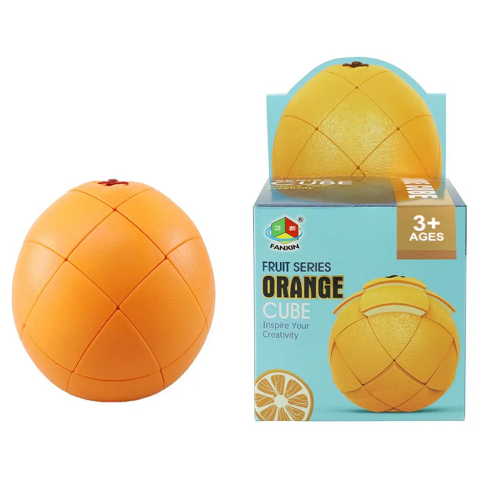 FanXin Fruit Magic Cube Professional Stickerless 3x3 Pear Orange Peach Lemon Cube Puzzle Game Speed Cubing Funny Toys