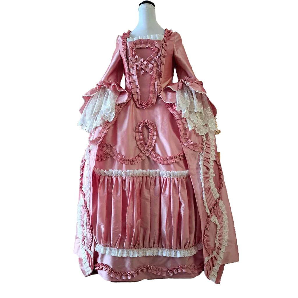 Queen Marie Antoinette Rococo Pink Ball Gown 18th Century Rococo Baroque Medieval  Robe A La Francaise Ball Gown Costume Custom