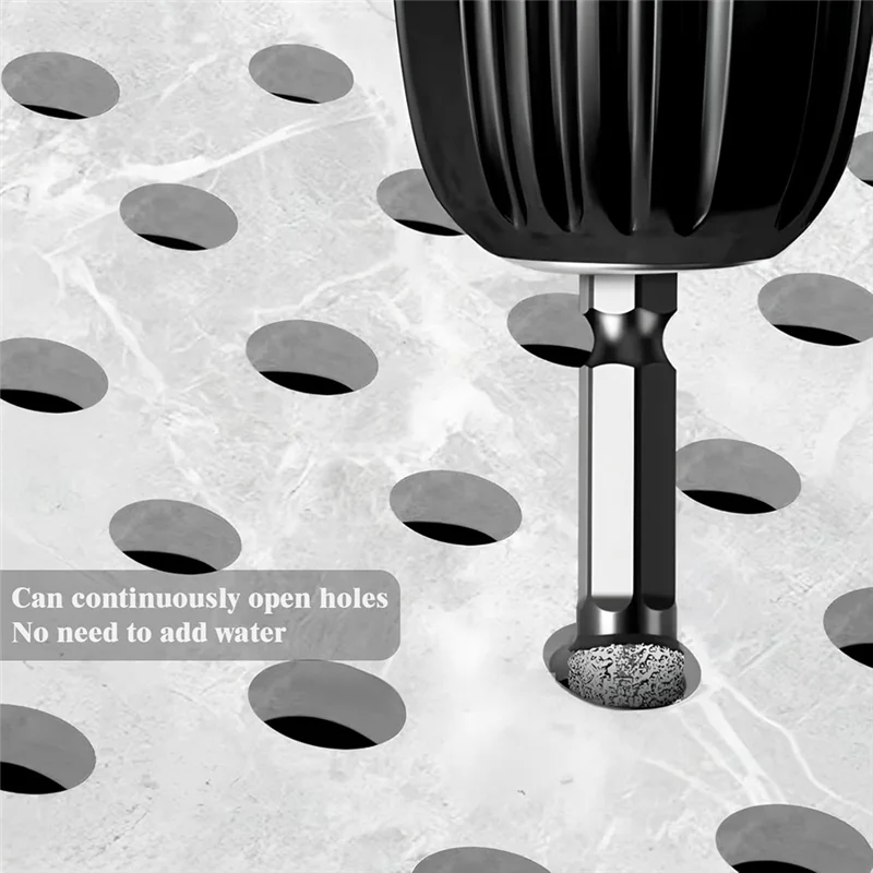 A84E-10-Pack Set di punte diamantate a secco da 12 mm per granito, piastrelle, vetro, marmo, mattoni, pietra - gambo esagonale 1/4