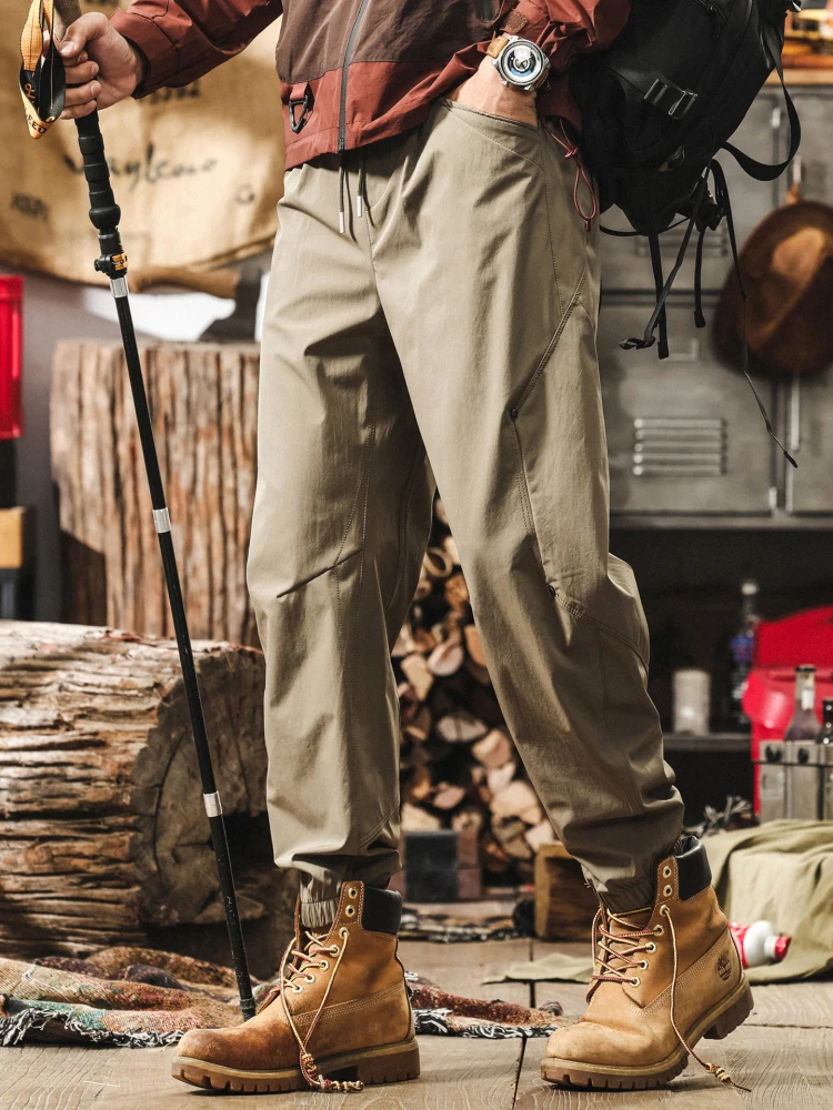 

Американские ретро брюки цвета хаки, мужские летние прямые брюки, свободные повседневные брюки, дышащие эластичные пояса