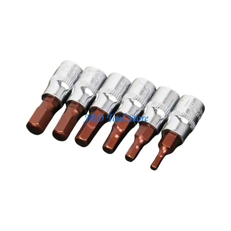 A2UD 6 Piece Industrial Grades Impact Sockets Collection Sockets Bit Produced for Mechanics and Technical Maintenance