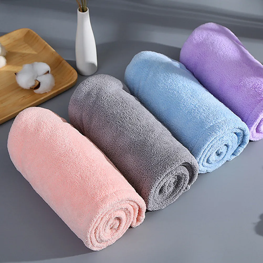 2Pcs Thick Hair Drying Hat Coral Fleece Rapid Absorbent Hair Towel Wrap for Women Fast Dry Bathing Makeup Face Washing