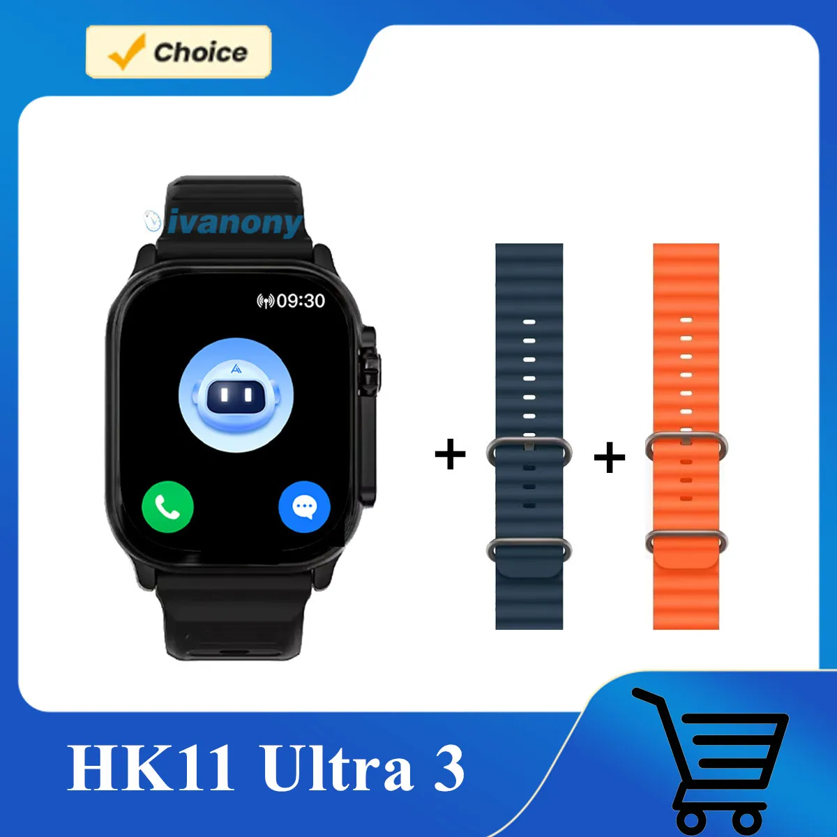 

Оригинальные умные часы HK11 ULTRA 3 AI Robot Bluetooth Поддержка вызова Наушники Connect Amoled 4 ГБ/ROM NFC Компас Smartwatch 2025