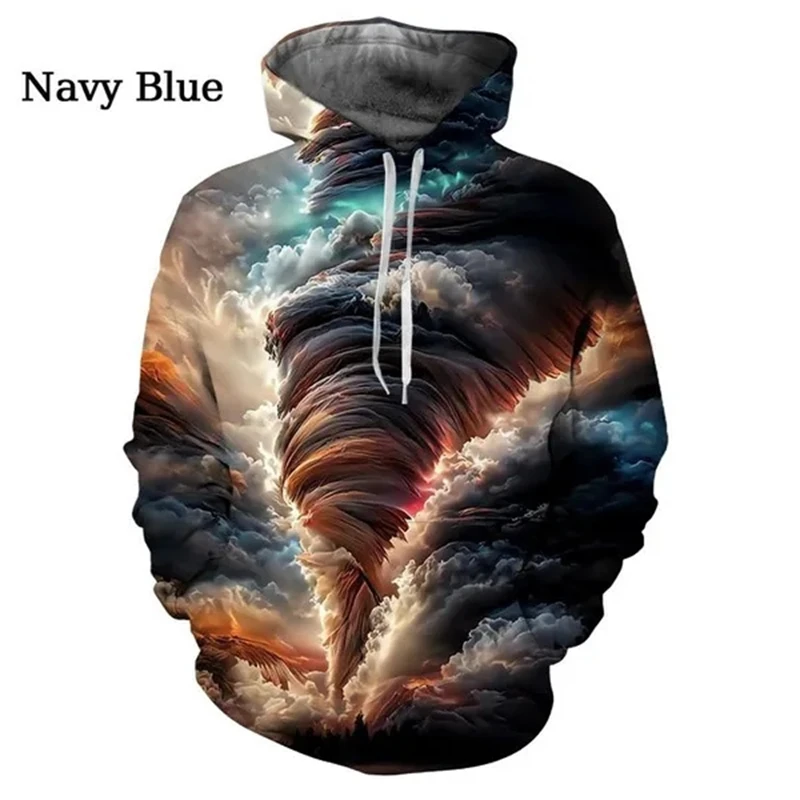 New Tornado 3d Printed Cool Hoodie Street Funny Dizzy Personality Colorful Trend Fashion Hip-hop Couple Hoodies Fresh Casual Top