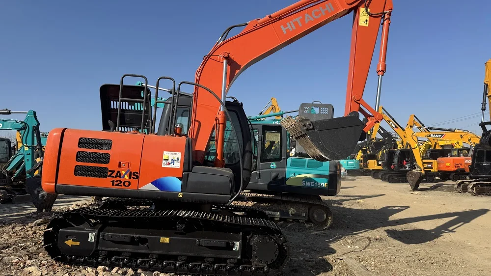 المصنع مباشرة 12 طن هيتاشي ZX120 حفارة متوسطة مستعملة CE/EPA معتمدة الأسهم الزاحفة محرك علبة التروس PLC