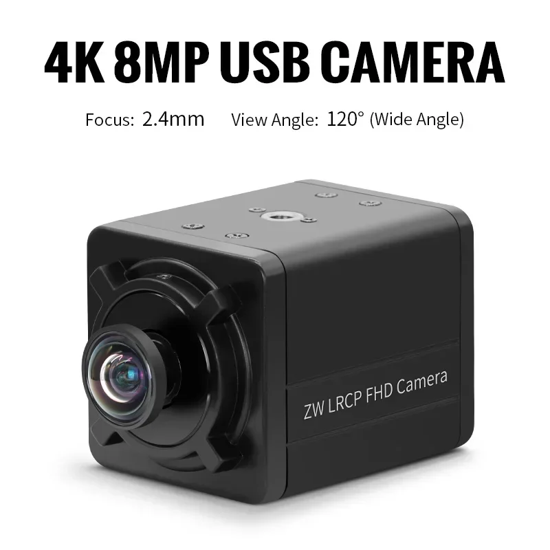 In stock IMX415 8MP USB Camera 3840x2160 30fps UVC Plug & Play  4K HD Mini Camera with 2.4mm 120 Degrees Distortionless Wide Ang