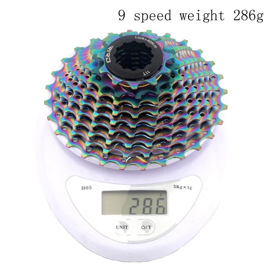 Road Fold Bike Cassette 9S 10S 11S Speed Flywheel 11-28T 286g Rainbow Bicycle Cassette Sprocket Bicycle parts for Shimano SRAM