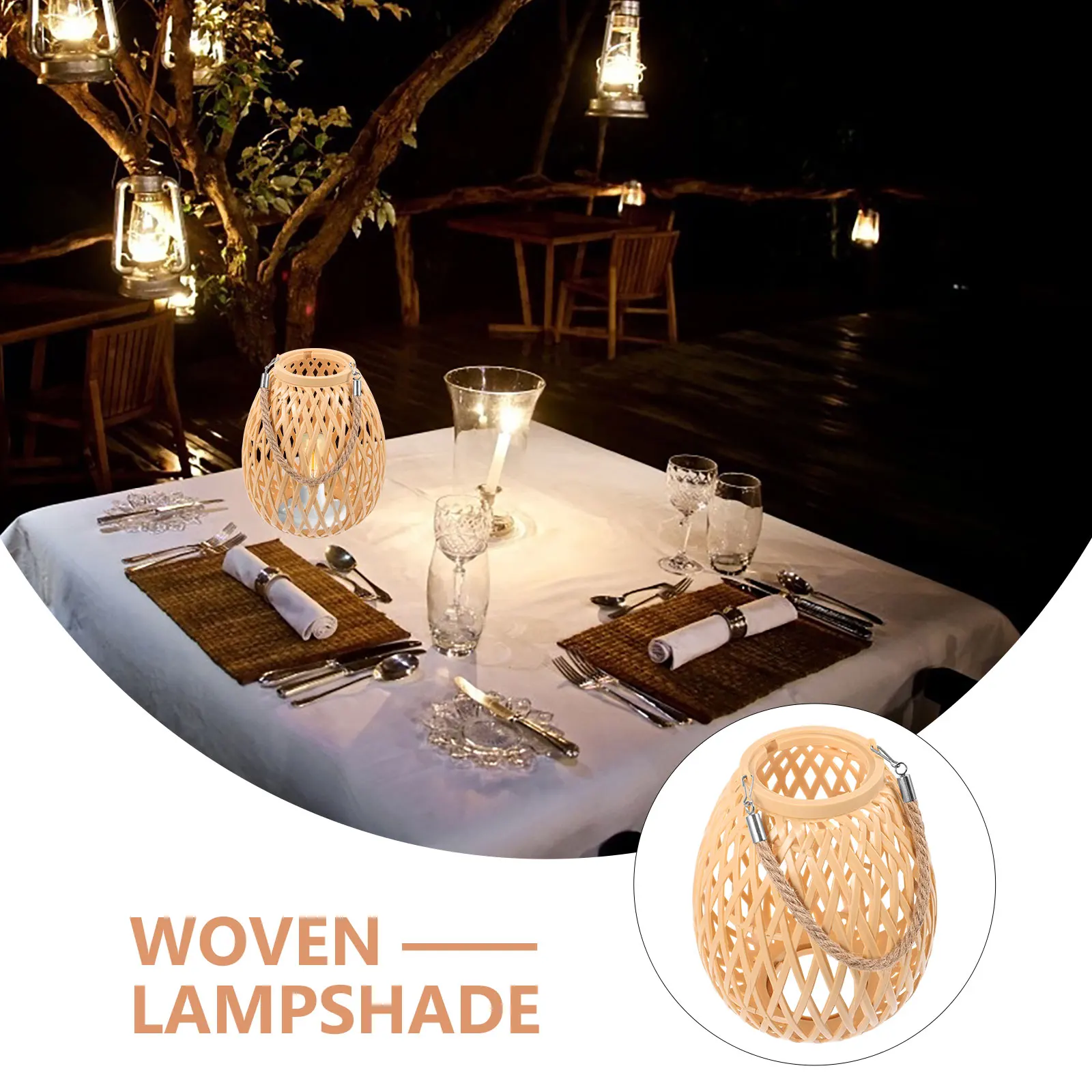 

Rustic Woven Lampshade Replacement Outdoor Handmade Pendant Light Lampshade Small Hanging Lamp For Home Hotel Restaurant Use