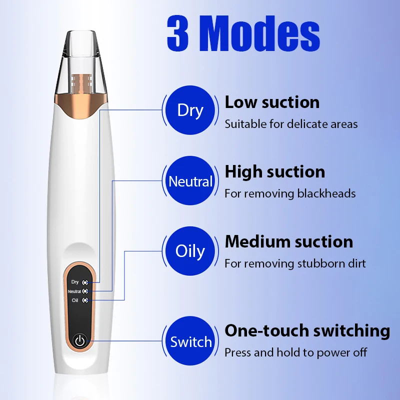 Blackhead Remover Vacuum Suction Electric Face Pore Cleaner Whiteheads Black Spots Pimple Acne Extractor Skin Care Set Beauty