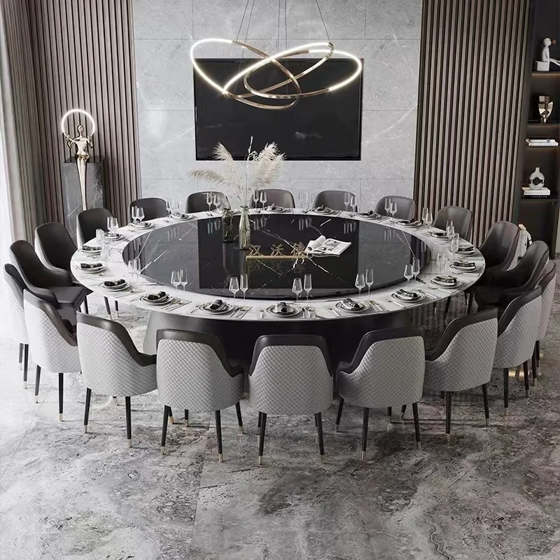 custom.Hotel Dining Table Large Round Marble Table Marble 20-person Restaurant Club Restaurant Round Modern Dinin