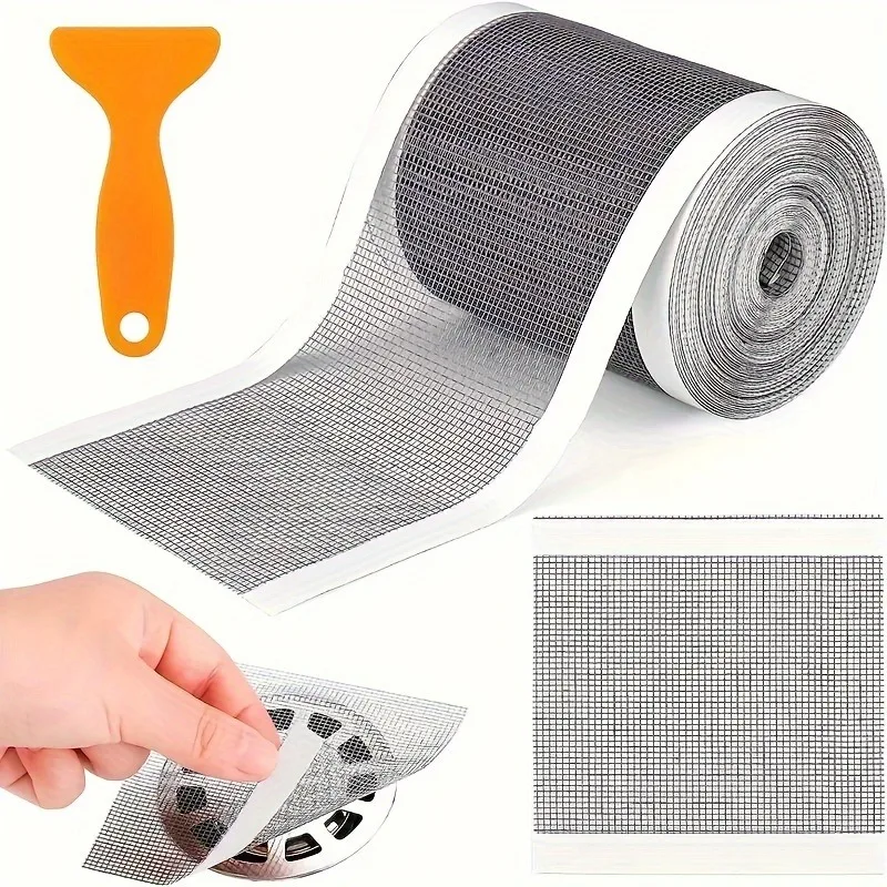 Roll Pack Disposable Drain Hair Filter Stickers, Anti-Clog Insect Proof Floor Drain Catcher for Kitchen Bathroom Sink Accessory