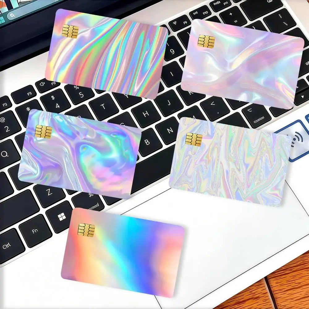 Laser process Credit Card Decorative Card Stickers Suitable For Bank Cards Metro Transit Anti-scratch Gift 4PCS