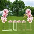 

Ballon Arch Stand and 2 Flower Stands, Arch Backdrop Stand for Parties, Wedding Flower Stand