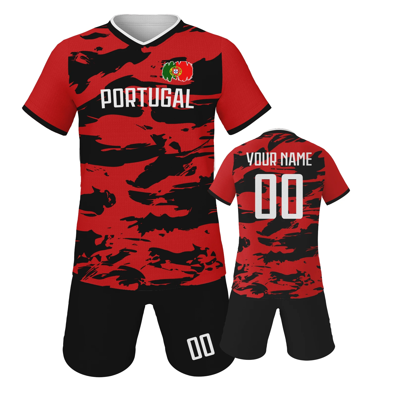 

Изготовленный на заказ футбольный трикотаж Португалии для детей, персонализированный футбольный комплект с именем и номером, тренировочная форма команды для мальчиков и девочек, От 3 до 14 лет