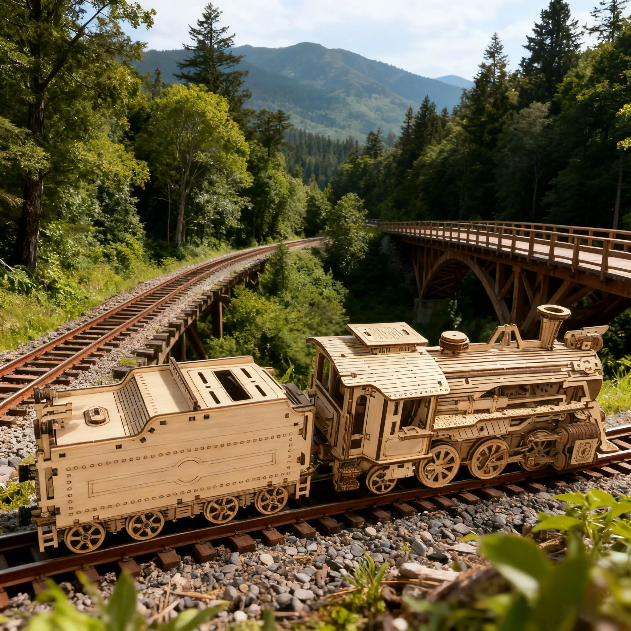 3D 나무 기차 퍼즐 모델 장난감 퍼즐 DIY 나무 트럭 조립 교육용 생일 선물 크리스마스 선물