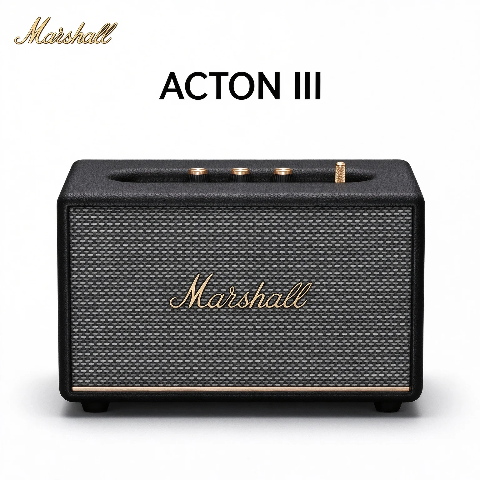 Marshall Acton III Wireless Home Speaker, Vintage Rock Styling, Balanced Room Sound, Bluetooth5.2, 3.5mm AUX, Manual Tone