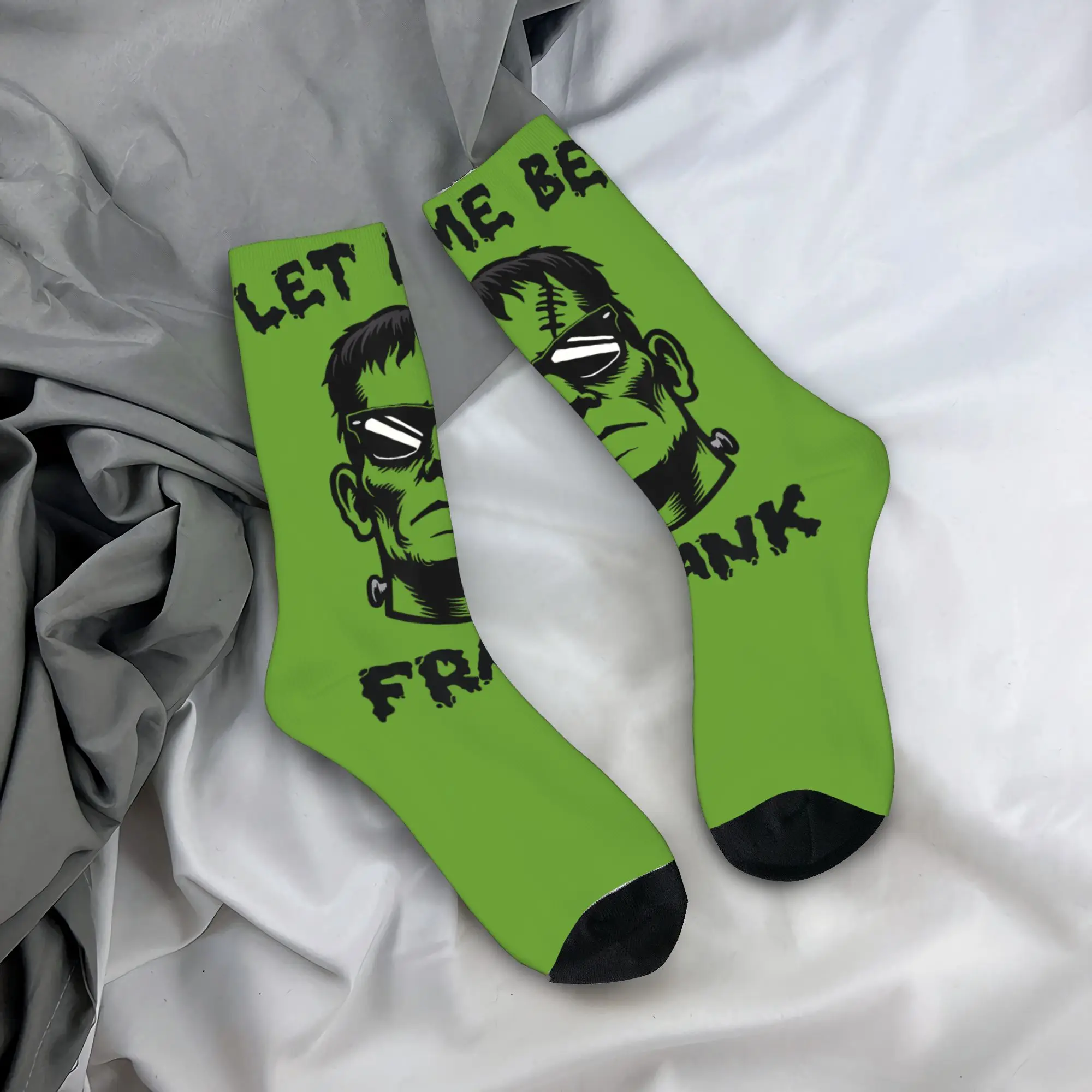 

Мужские носки Let Me Be Frank Frankenstein Monster, чулки на Хэллоуин, противоскользящие средние мягкие носки, осенние забавные носки для скалолазания