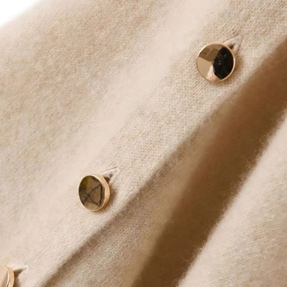 Nowa pashmina z guzikami, gruby, ciepły, dzianinowy poncho, nieregularny, swobodny top na ramię, jesień-zima