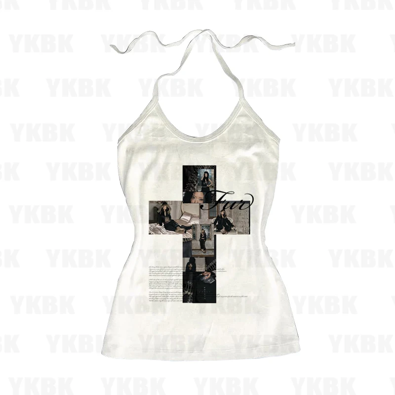 Kawaii Girls Short-sleeve Print Anime Cross Tees Y2k Style Fashion Tops Streetwear Women Harajuku Retro 90s Emo Casual Punk Baby