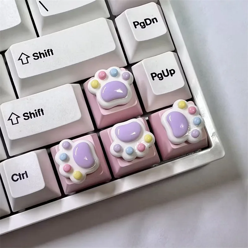 4 Arrow Keys Cat Paws Pad Mechanical Keyboard Keycap MX Switch Kawaii DIY Direction Key Custom Cherry OEM XDA Cute Cat Keycap