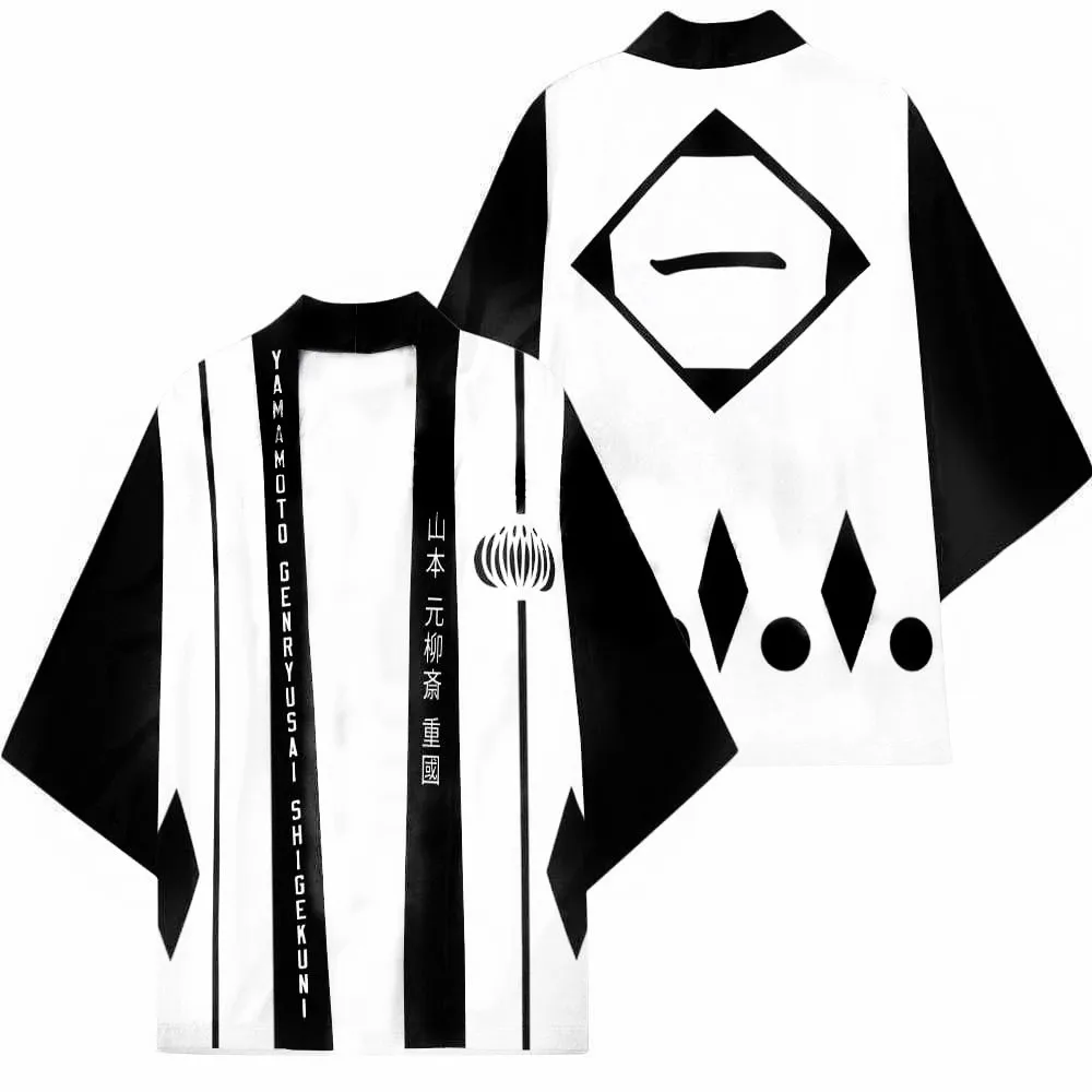 Wybielacz z nadrukiem w japońskim stylu Harajuku Kimono Anime Cosplay szata Unisex piżama z płaszczem płaszcz chłopięcy i dziewczęcy luźny Top przebranie na karnawał