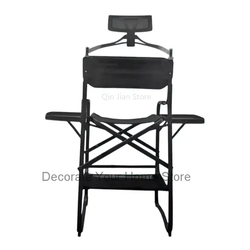 Tall Directors Chair Heavy Duty Bar Height Folding Makeup Chair Padded Seat with Side Table Foot Rest for Camping Home or Patio