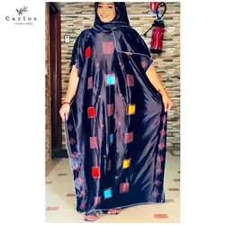 Vestido musulmán de lujo con incrustaciones para mujer, caftán africano con bufanda, Mubarak, Dubai, Abaya