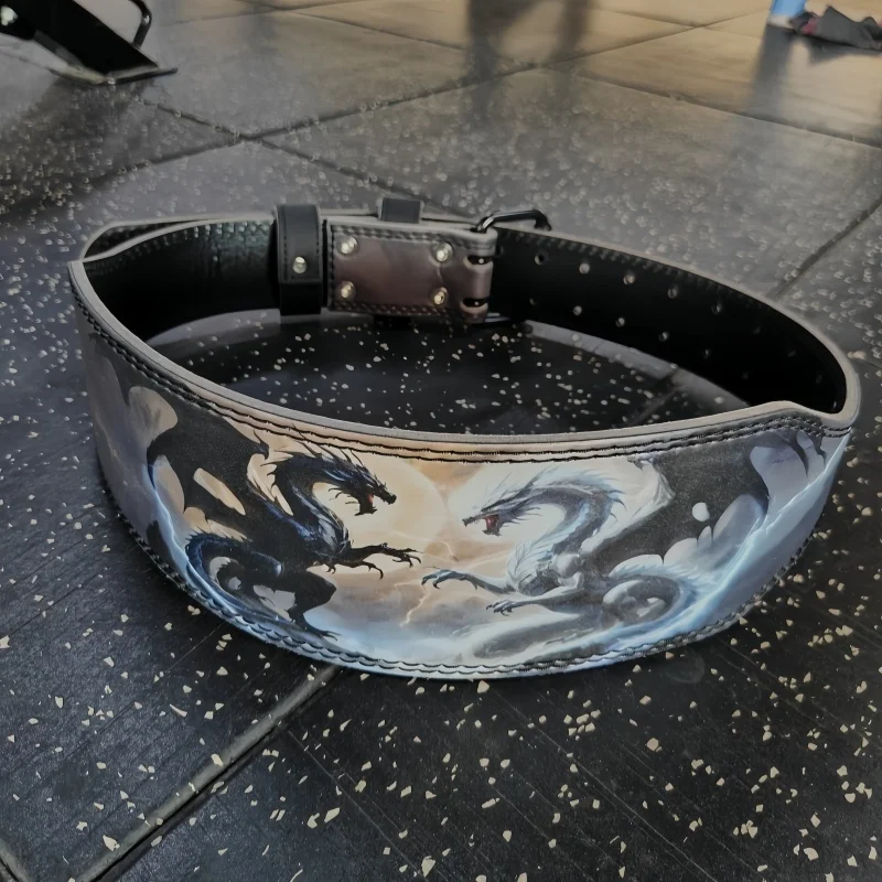 

Пояс для тяжелой атлетики для мужчин и женщин, спортивный пояс в боевом стиле Double Dragon, пояс для пауэрлифтинга, подходит для тяжелых силовых тренировок