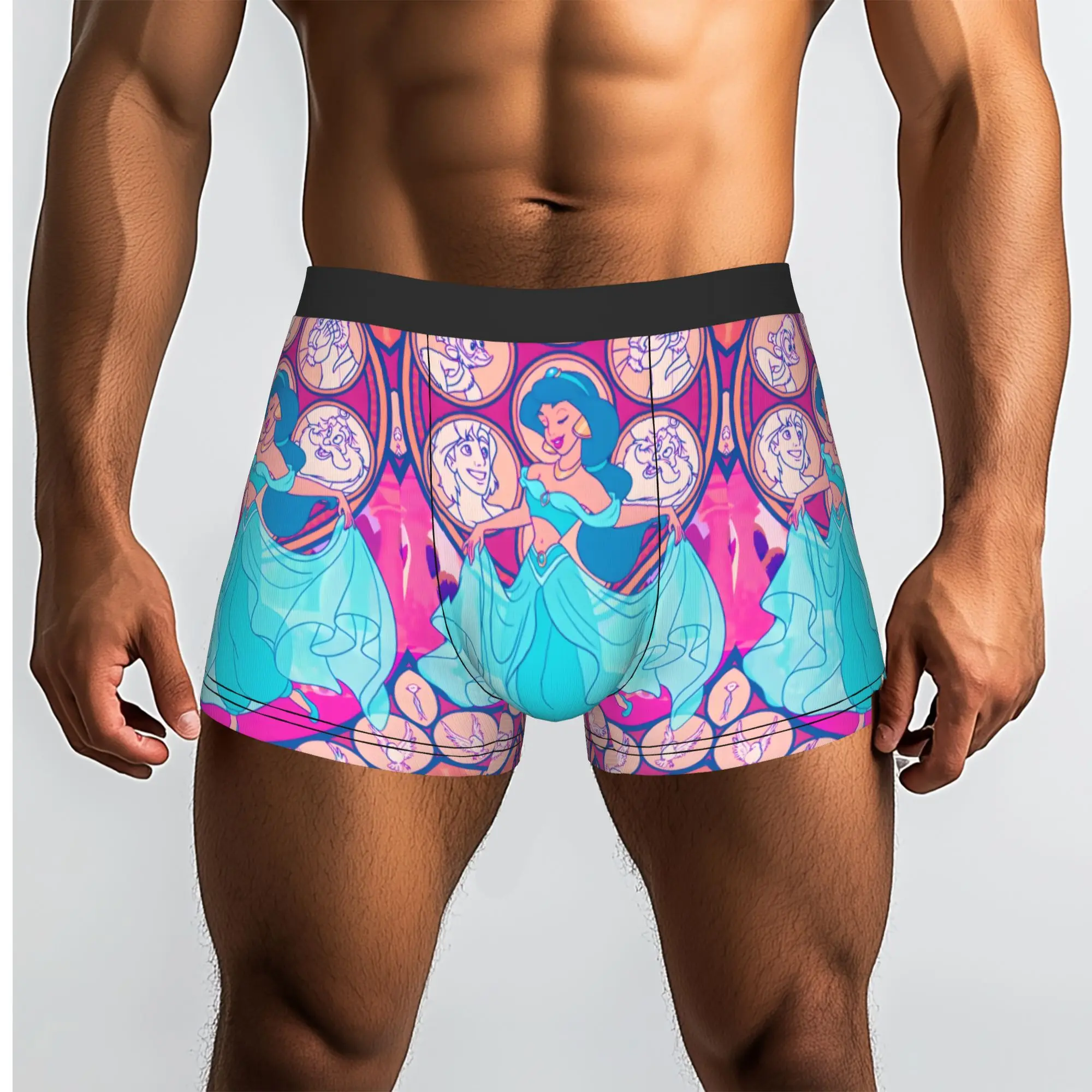 Custom Male Cool Cute Cartoon A-Aladdin Underwear  Boxer Briefs Breathable Shorts Panties Underpants