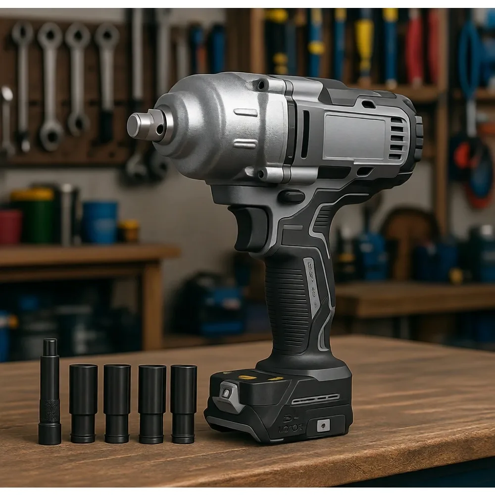 

High Torque 1/2 Inch Brushless Cordless Impact Wrench 730 Ft lbs 3 Speed LED Light Tool Only