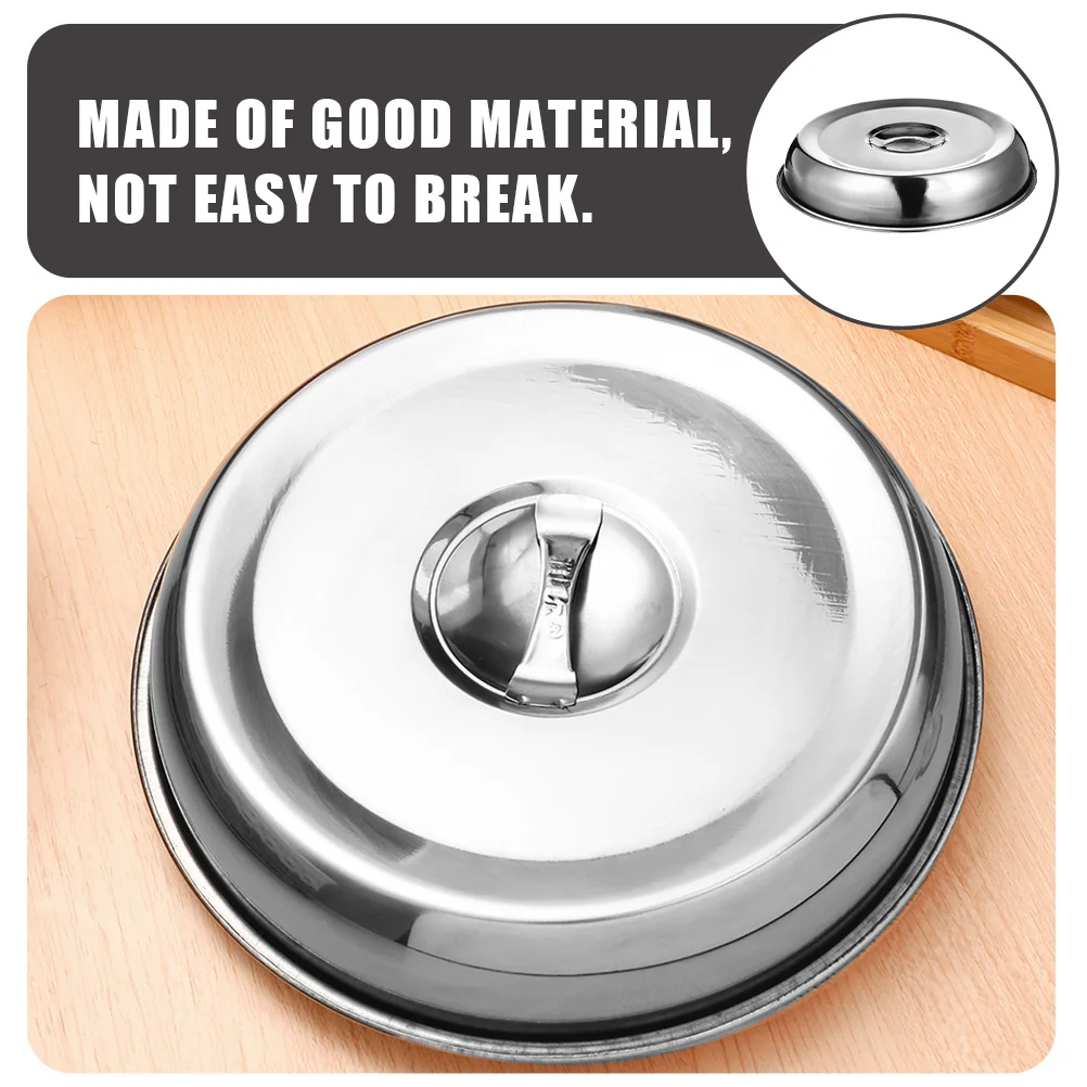 

3pcs Stainless Steel Food Dome Cover Oil-Proof Steak Lid For Kitchen Restaurant Bbq Use Portable Meal Protection Cover Kitchen