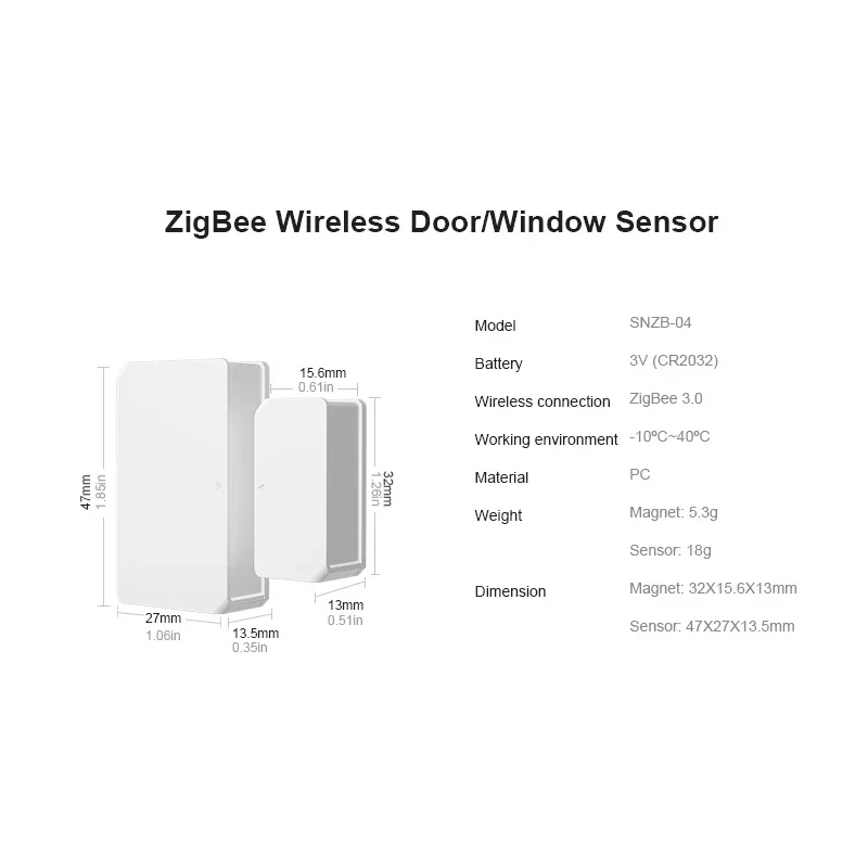 SONOFF DW2 WiFi/ SNZB-04 Zigbee Window Door Sensor Smart Home Security Door Open/Closed Detectors For EWeLink Alexa Google Home