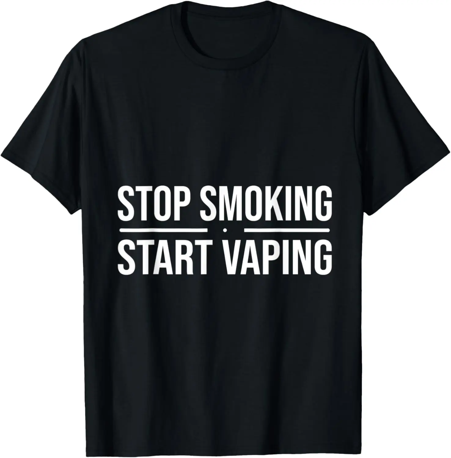 Stop Smoking Start Vaping Graphic Cotton T-Shirt Breathable Casual Short Sleeve Tee for Men