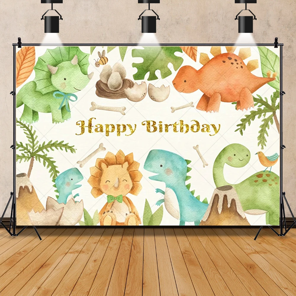 Cartoon Jurassic Dinosaur World Theme Banner Backdrop Custom Safari Boys Girl Party Birthday Photography Poster Decor Background