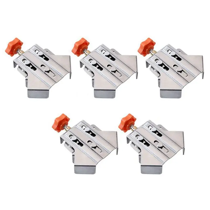 ABNM 5Pcs 90° Right Angle Clamp Quick Positioning Clamp Fixing Clips Fixing Clamp Clips Open Type Stainless Steel Locator