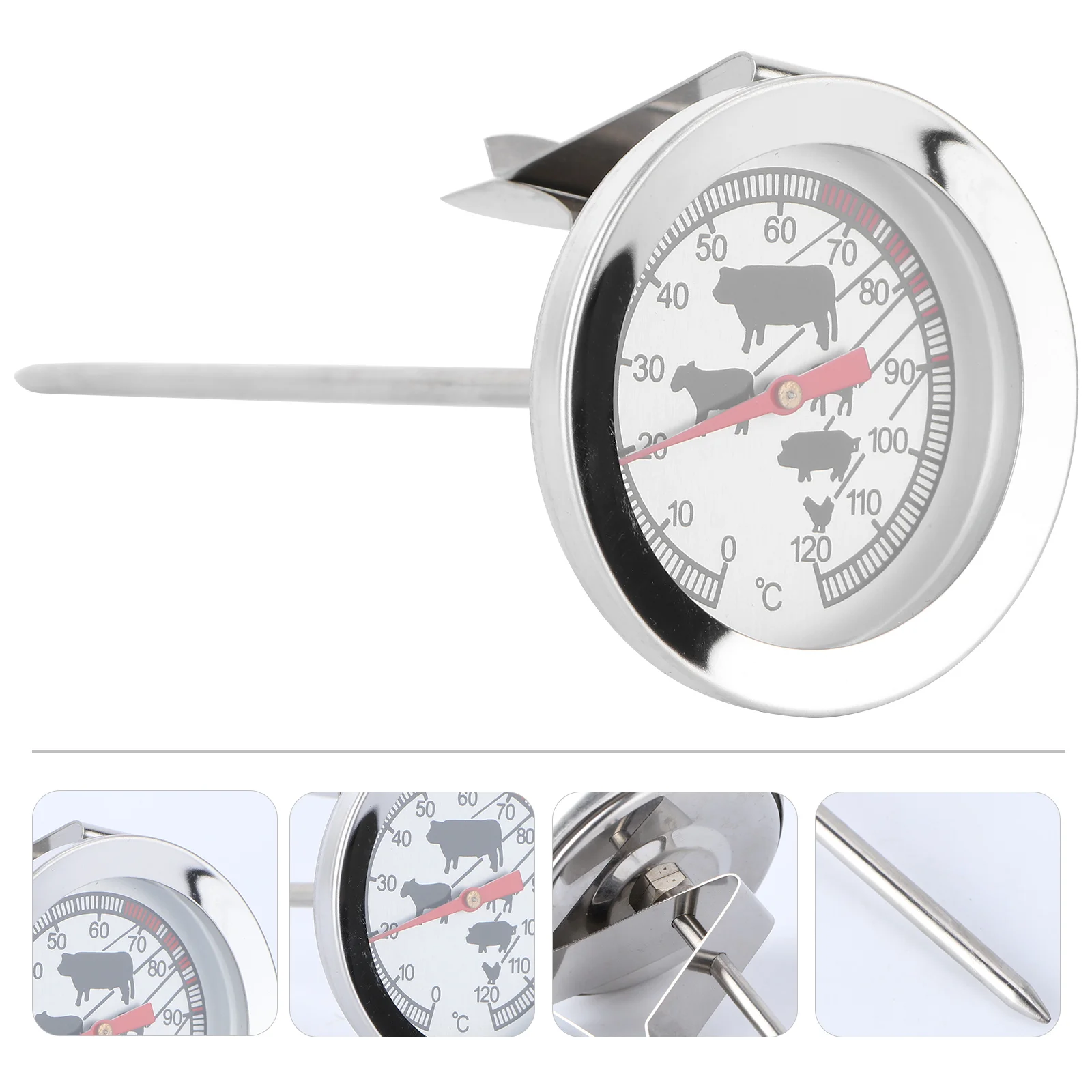 

Bimetallic Thermometer BBQ Water Proof Stainless Steel Food Temperature Measuring Tool