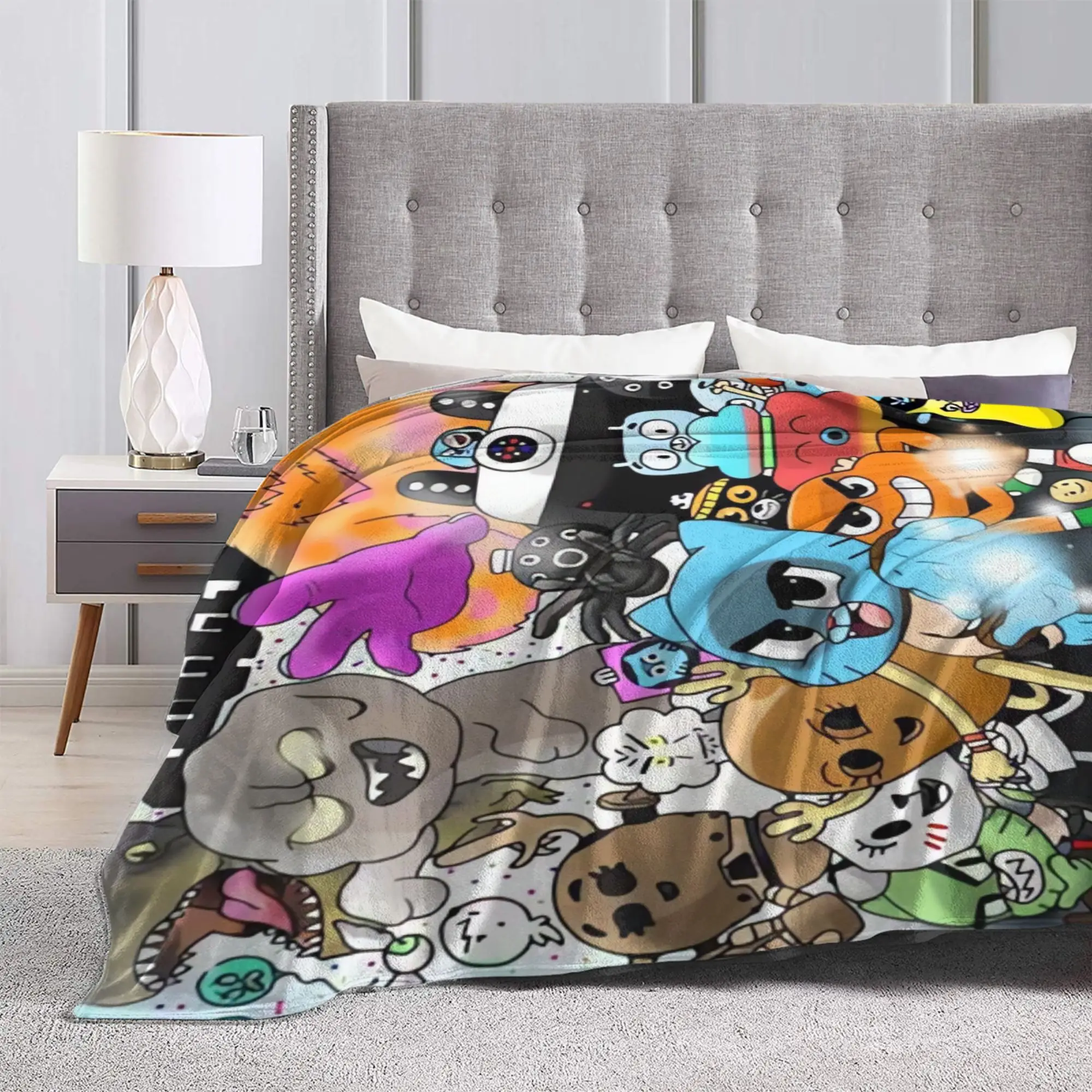 Gumball Gum Ball Watterson Amazing Cartoon Plush Blanket Kids  Flannel Throw Blanket For Living Room Soft Quality Bedspread Gift