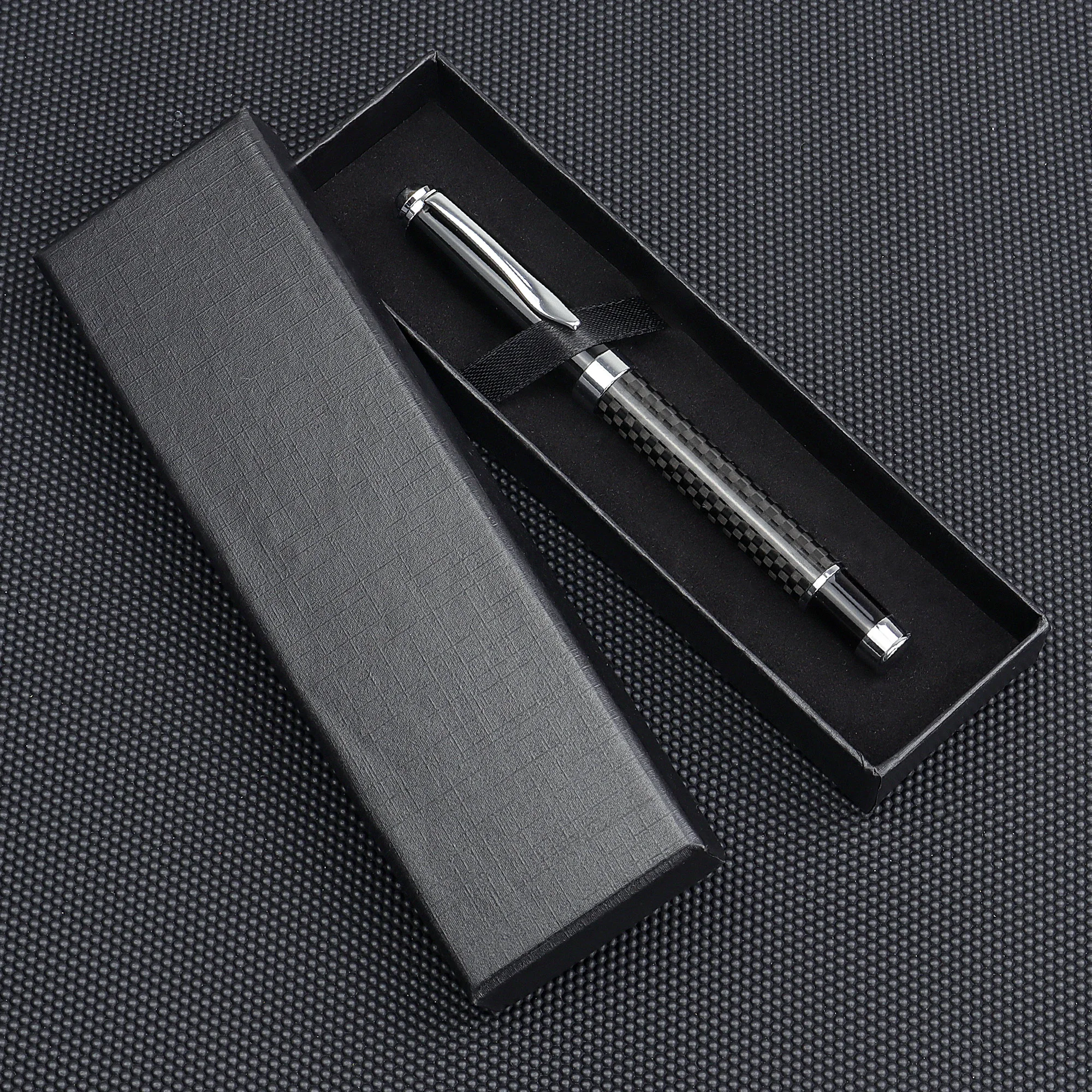 1Pc Luxury Black Mosaic-patterned Fountain Pen with Gift Box, for Writing, Office Supplies, and Stationery