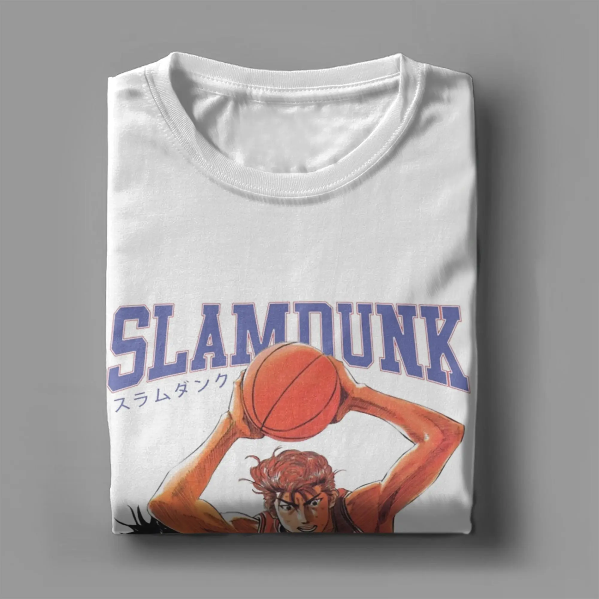 Винтажные футболки Slam Dunk Anime Manga, мужские футболки с круглым воротником из чистого хлопка, футболка с короткими рукавами, идея подарка, одежда