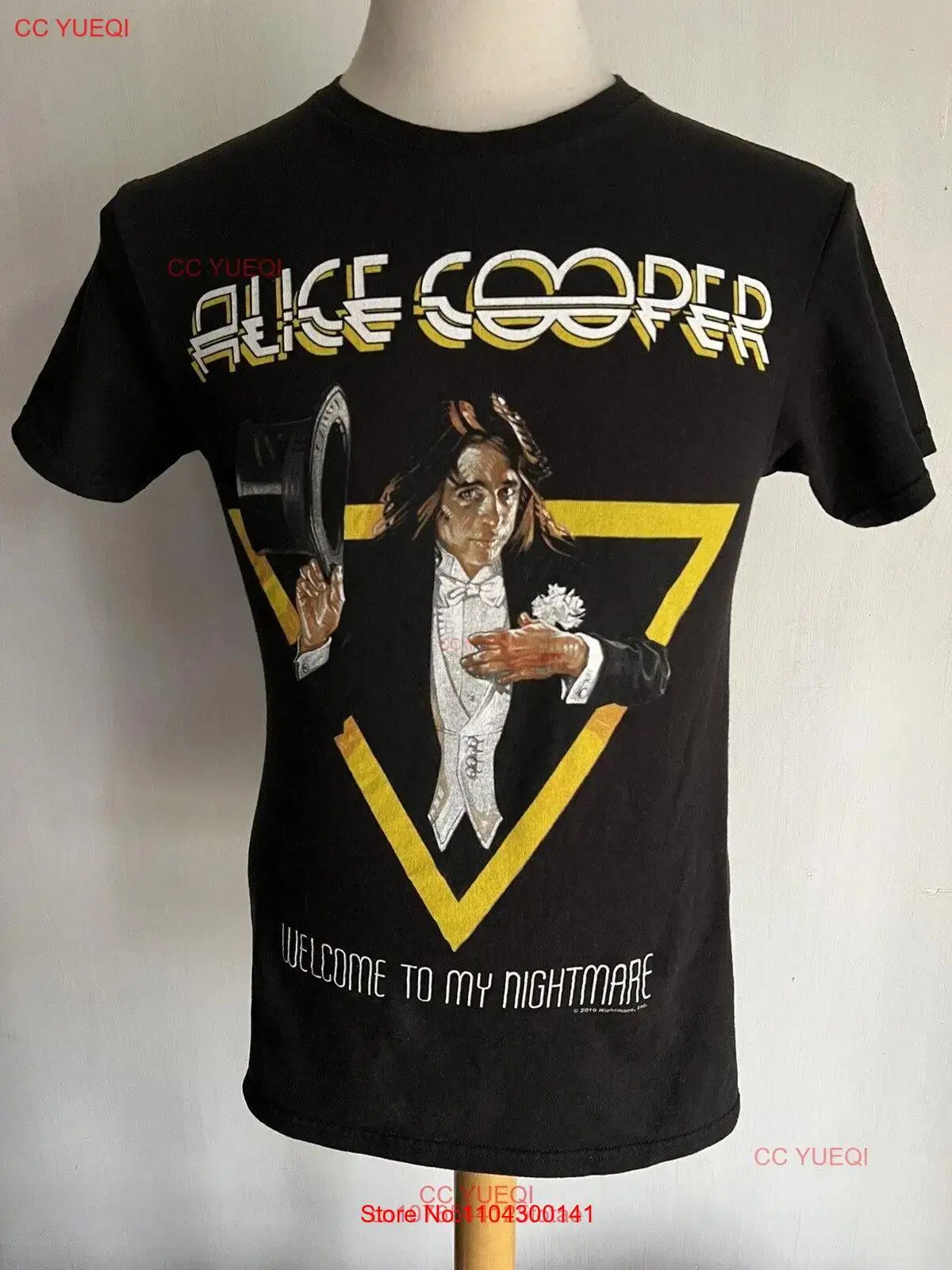 Официальная футболка ALICE COOPER 2010, размер «Добро пожаловать в мой кошмарный рок», маленькая футболка с длинными или короткими рукавами