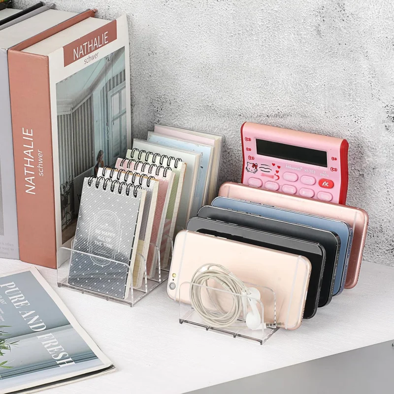 4-Plastic Eyeshadow Palette Makeup Organizer-Slot File Mail Organizer Clear Desktop Bill Divider Holder Cosmetic Accessor