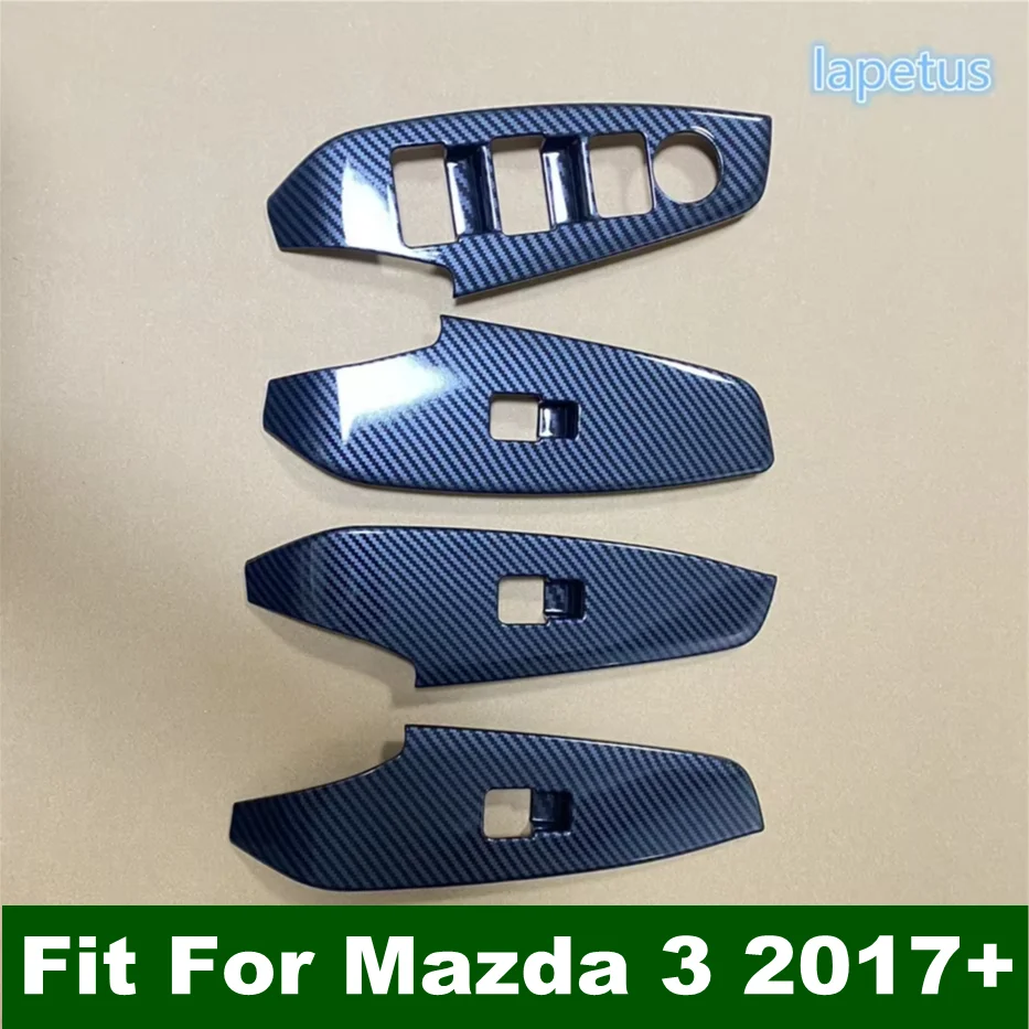 

Inner Door Armrest Window Glass Lift Switch Button Control Deoration Panel Cover Trim Fit For Mazda 3 2017 2018 Car Accessories