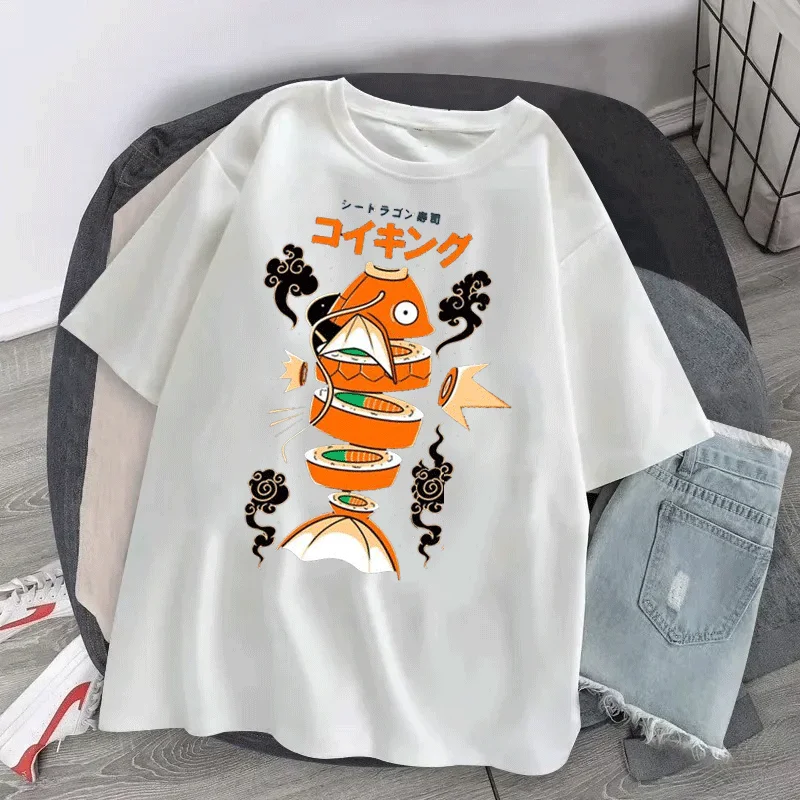 Japan Ukiyo E Style Sushi Dragon Funny Print Man T Shirt High Quality Cotton Clothing Loose Tees Fashion Cotton Shirt Women Tops