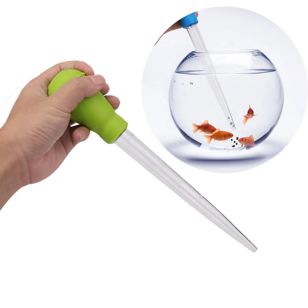 Aquarium Pipette Fish Tank Siphon Aquarium ทำความสะอาดเครื่องมือคู่มือท่อดูดปั๊ม Aquarium Siphon ทำความสะอาดเครื่องมือ28ซม.