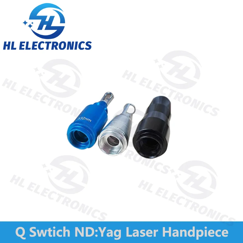 Q Switch ND Yag Laser Handle with three laser lens tips 1064nm 532nm 1320nm