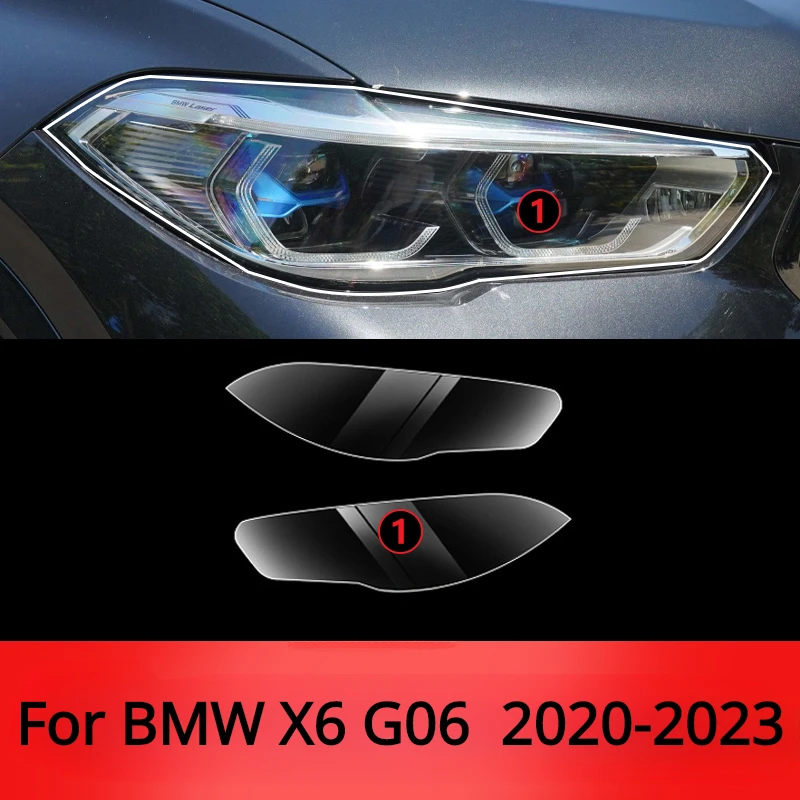 For BMW X5 X6 X7 G05 G06 G07 2020-2023 Car Headlight Sticker Anti-scratch Light Protective Film TPU Protector Accessories