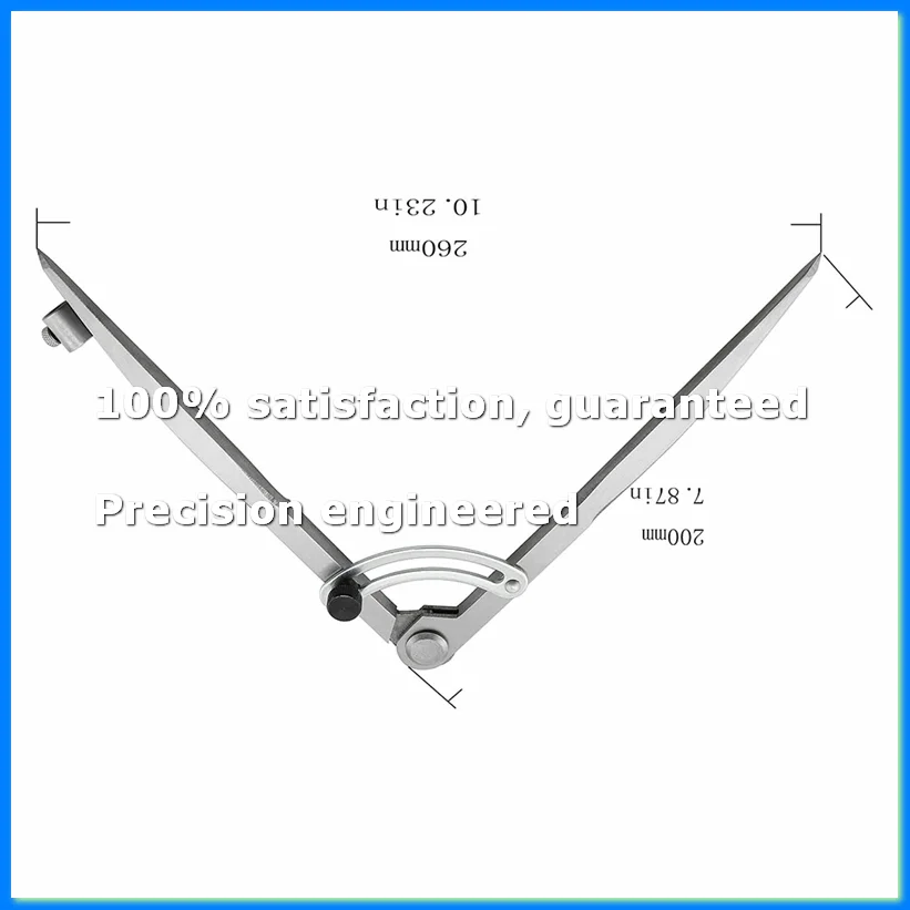 8 Inch Compass 200mm Precision Wing Divider Scribe Tool with Pencil Holder for Geometry, Wood, Metal and Leather-A69M