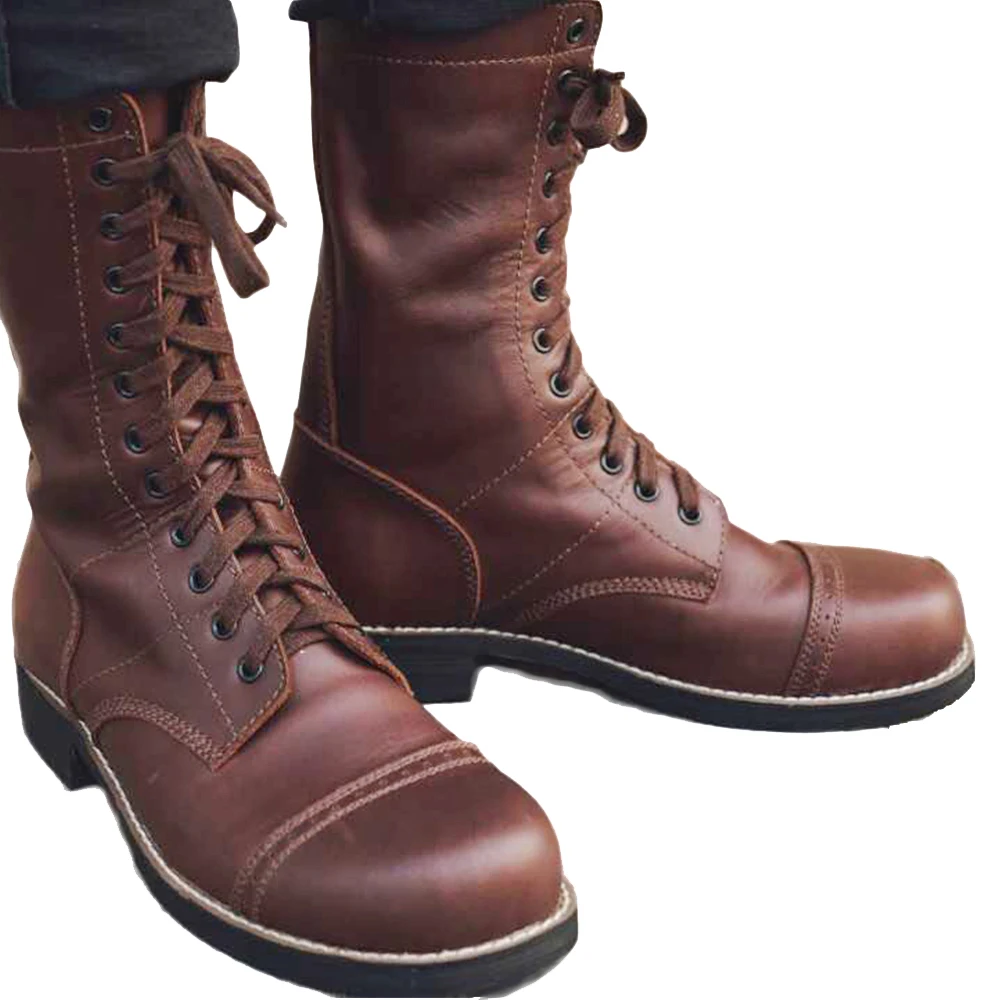 WWII WW2 Paratroopers Boots Cowhide M1942 Retro Soldier History Repeat Mountaineering Boots