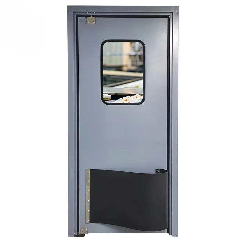 

Modern stainless steel swing impact traffic doors, suitable for use in kitchens or restaurant supermarkets
