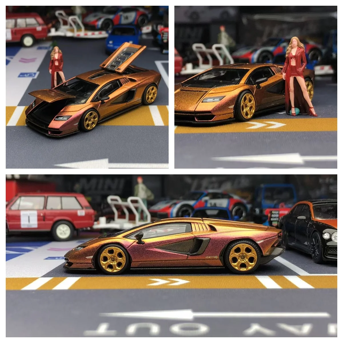 

POP RACE 1/64 COUNTACH LP 800-4 With Figure Diecast Model Car Collection Limited Edition Hobby Toys